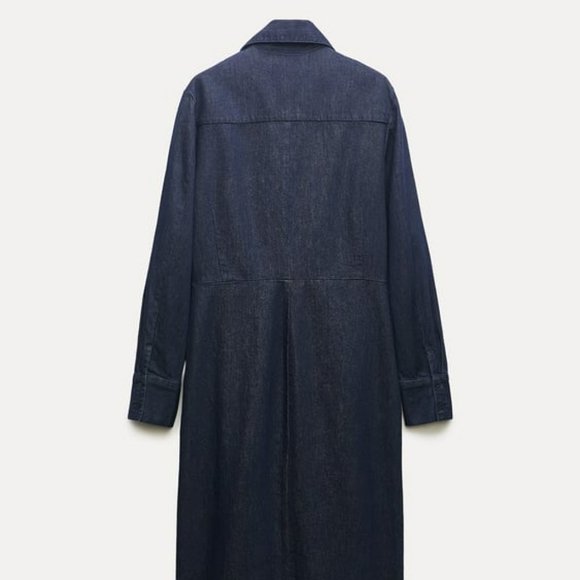 NWT ZARA ZIPPERED DENIM DRESS ZW COLLECTION Sz M - Picture 9 of 10
